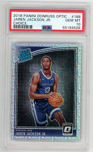 Jaren Jackson Jr. 2018-19 Panini Donruss Optic Rated Rookie Card #188 PSA MT 10