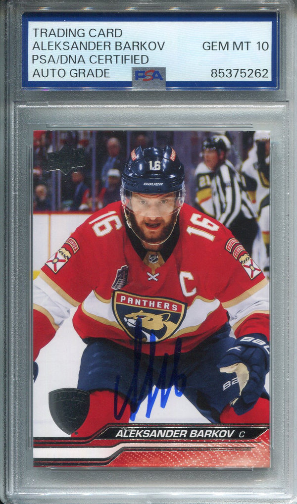 Aleksander Barkov Autographed Upper Deck Card PSA Auto Grade 10