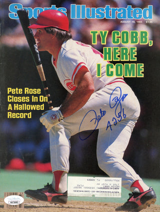 Pete Rose "4256" Autographed Sports Illustrated Magazine - August 19, 1985 (JSA)