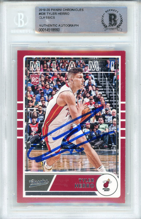 Tyler Herro Autographed 2019-20 Panini Chronicles Classics Rookie Card #636 (BGS)