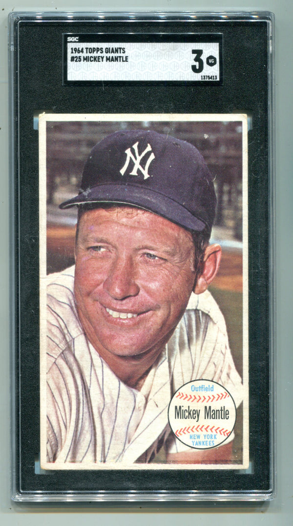 Mickey Mantle 1964 Topps Giants #25 SGC 3 Card