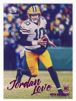 Jordan Love 2020 Panini Pink Chronicles Luminance Rookie Card #204