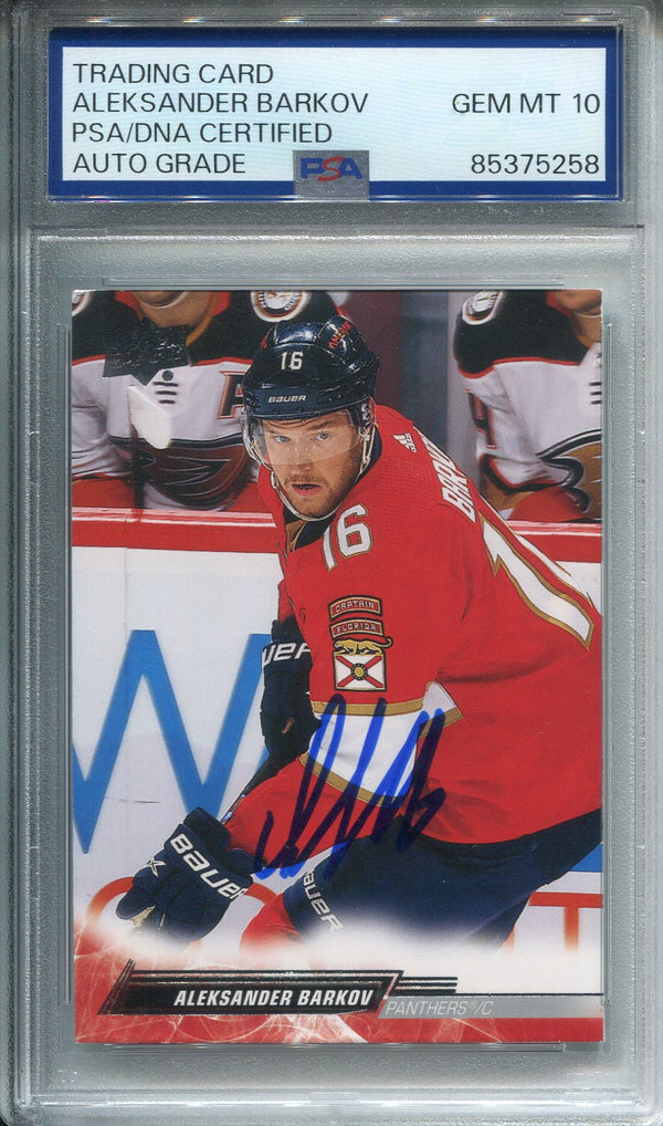 Aleksander Barkov Autographed Upper Deck Card PSA Auto Grade 10