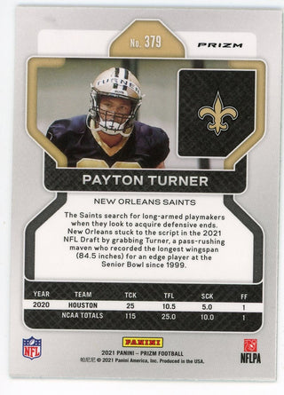 Payton Turner 2021 Panini Prizm Green Rookie Card #379