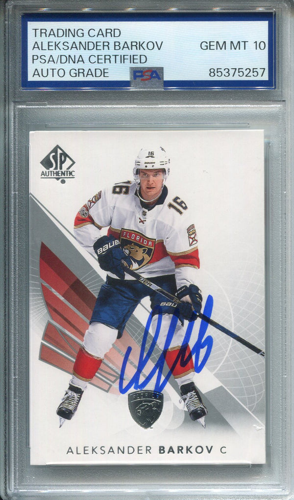 Aleksander Barkov Autographed SP Authentic Upper Deck Card PSA Auto Grade 10