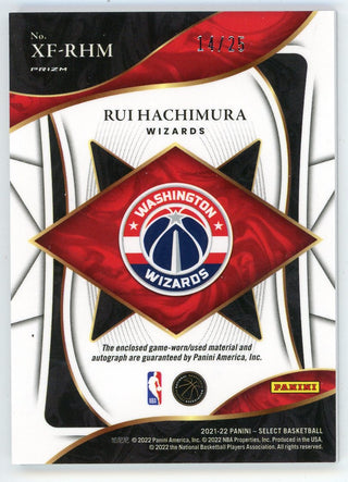 Rui Hachimura 20222 Panini Select X-Factor Autographed Patch Relic #XF-RHM