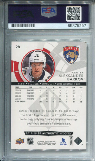 Aleksander Barkov Autographed SP Authentic Upper Deck Card PSA Auto Grade 10