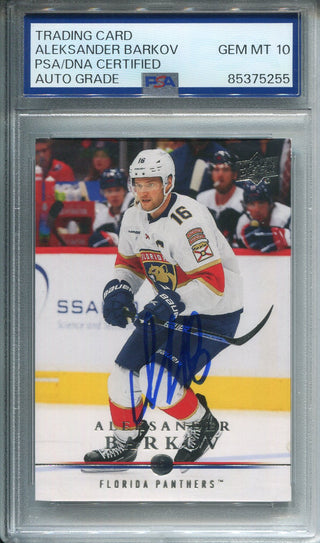 Aleksander Barkov Autographed Upper Deck Card PSA Auto Grade 10