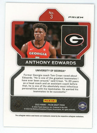 Anthony Edwards 2022 Panini Prizm Draft Picks #3