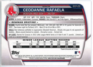 Ceddanne Rafaela 2023 Bowman Chrome Lunar Glow Refractor Card #BCP-29