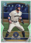 Dylan O'Rae 2023 Bowman Chrome 1st Bowman Lunar Glow Refractor Card #BCP-143