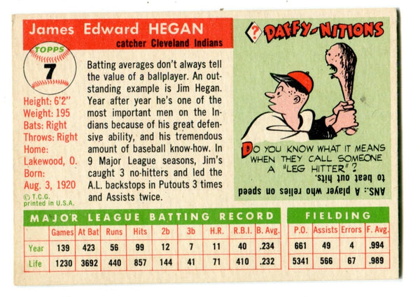 Jim Hegan 1955 Topps #7 Card