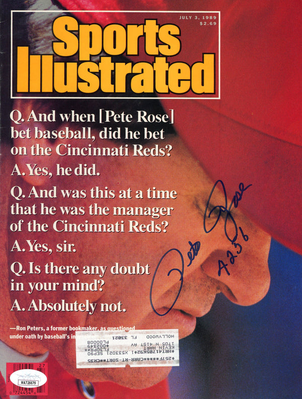 Pete Rose "4256" Autographed Sports Illustrated Magazine - July 3rd, 1989 (JSA)