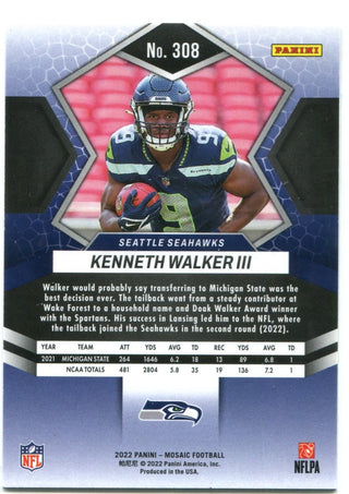 Kenneth Walker III Panini Mosaic Rookie 2022