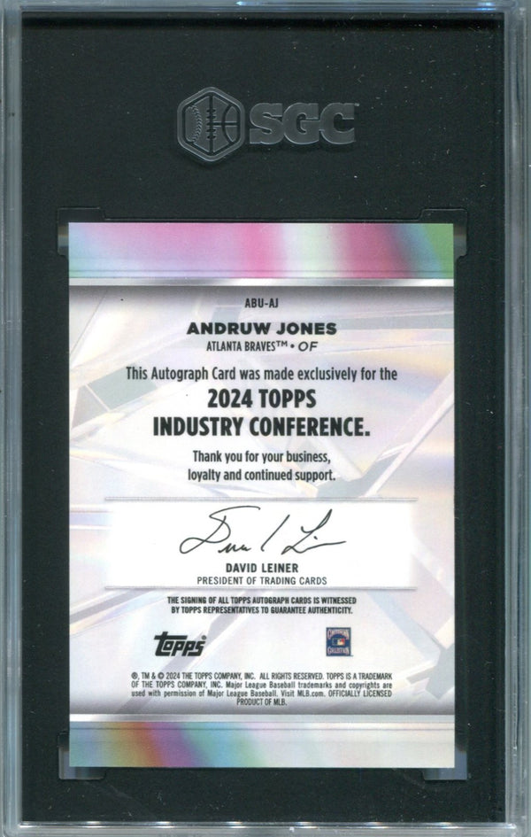 Andruw Jones 2024 Topps Industry Conference #ABUAJ SGC 10 AUTO 10 Card