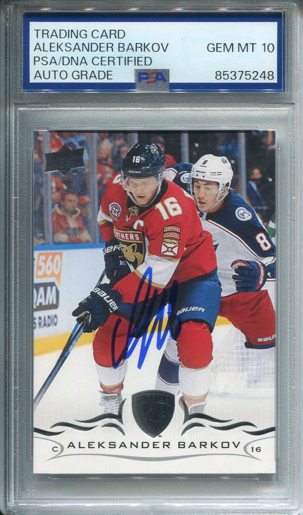 Aleksander Barkov Autographed Upper Deck Card PSA Auto Grade 10