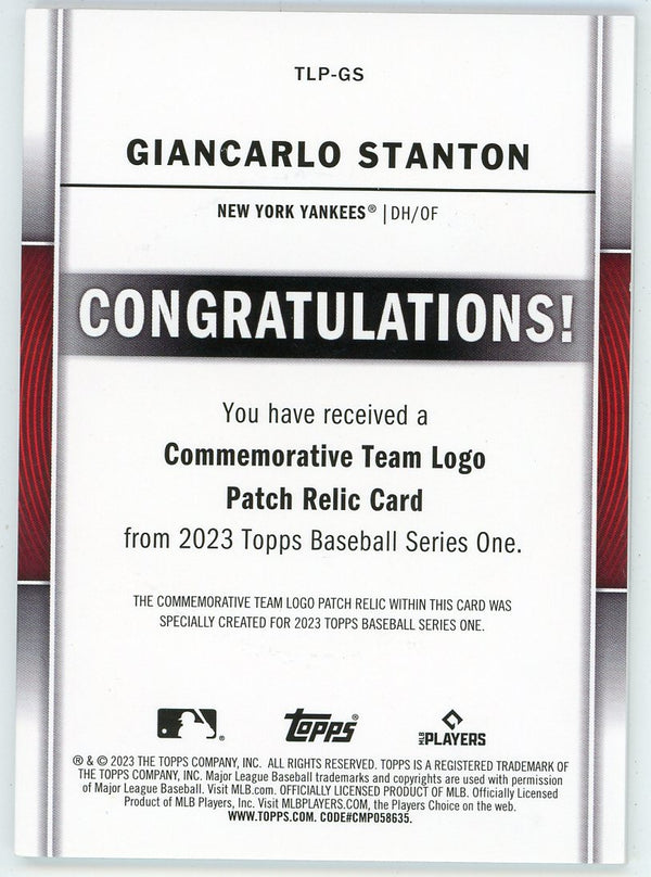 Giancarlo Stanton 2023 Topps Team Logo Patch Relic #TLP-GS