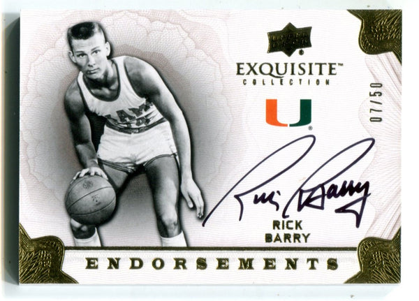 Rick Barry 2011 Upper Deck Exquisite #EE-RB Autographed Card  07/50