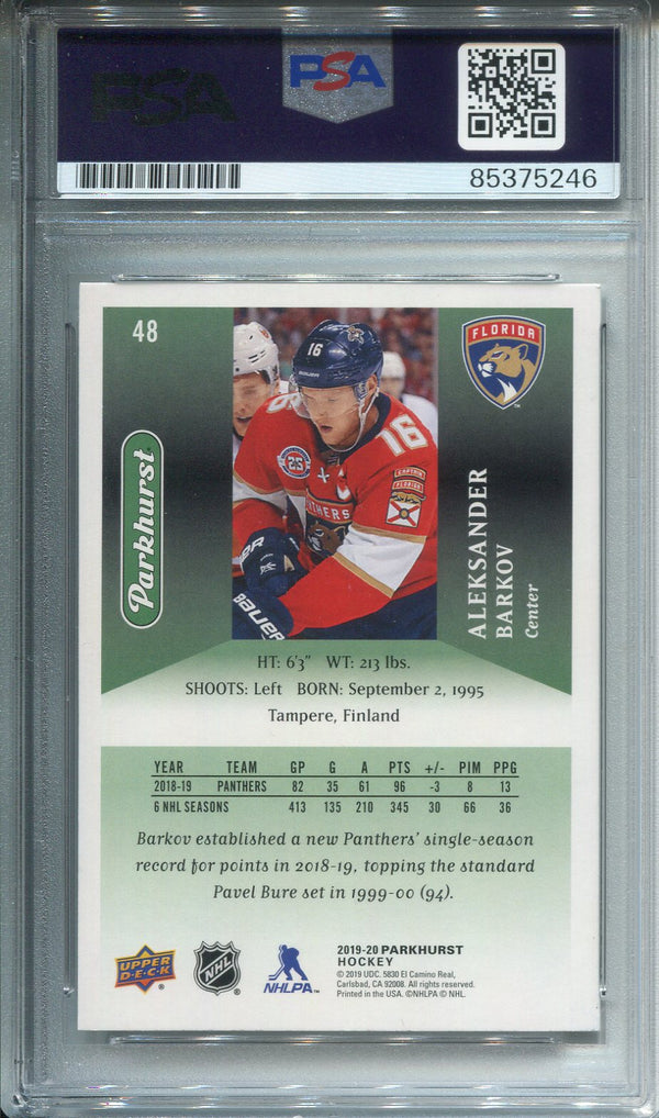 Aleksander Barkov Autographed Upper Deck Card PSA Auto Grade 10