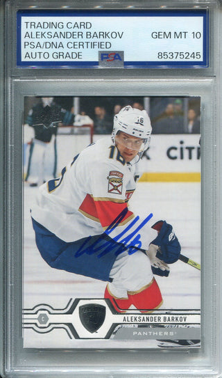 Aleksander Barkov Autographed Upper Deck Card PSA Auto Grade 10