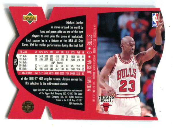 Michael Jordan 1997-98 Upper Deck SPx Holo Die Cut Card #SPX5