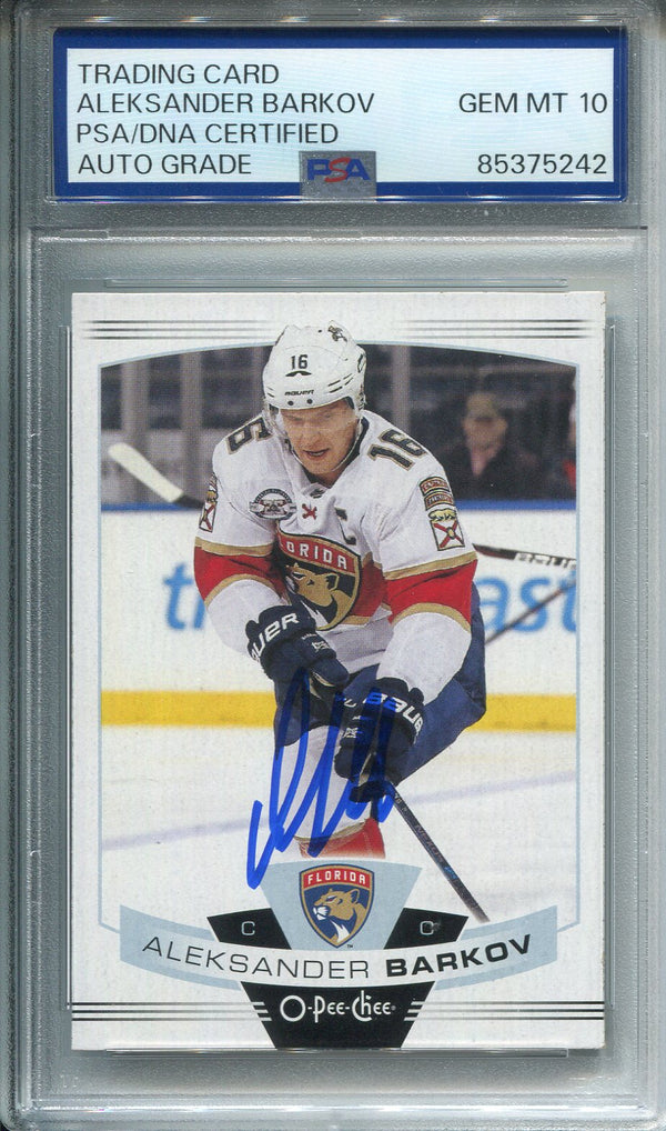 Aleksander Barkov Autographed O-Pee-Chee Card PSA Auto Grade 10