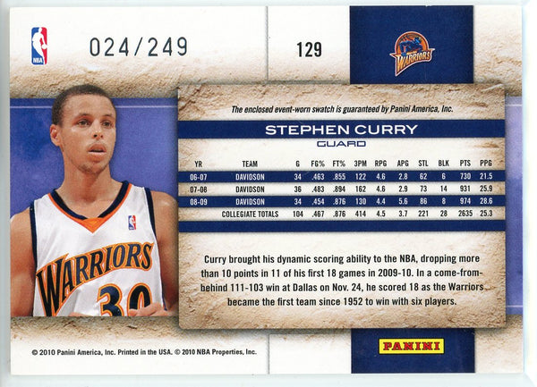 Steph Curry 2009-10 Panini Studio Rookie Patch Card #129