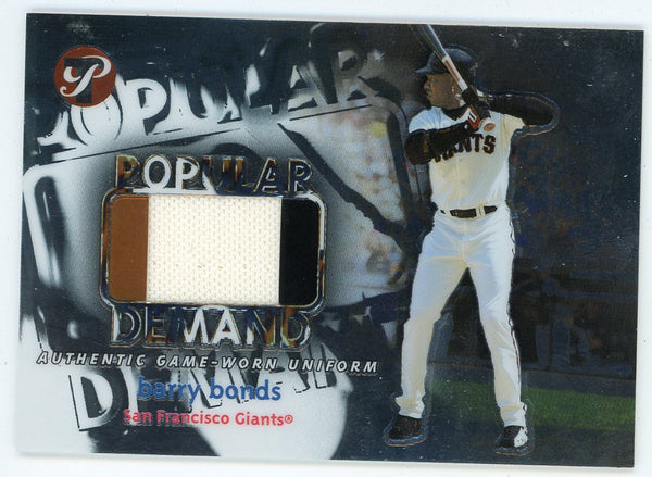 Barry Bonds 2002 Topps Game-Worn Uniform Card #PD-BBO