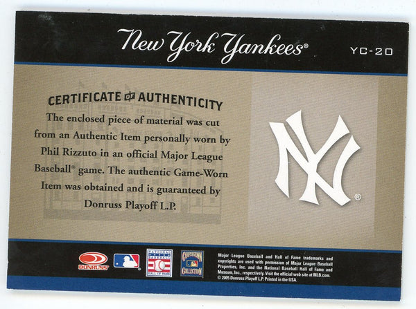 Phil Rizzuto 2005 Donruss Greats Patch Relic #YC-20