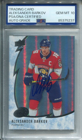 Aleksander Barkov Autographed Upper Deck Card PSA Auto Grade 10