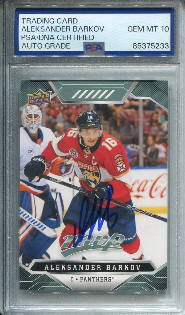 Aleksander Barkov Autographed Upper Deck Card PSA Auto Grade 10