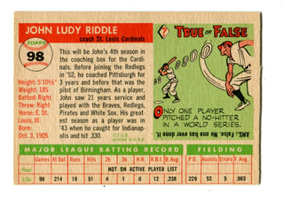 Johnny Riddle 1955 Topps #98 Card