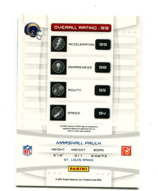 Marshall Faulk 2011 Panini Black Friday Autographed Card