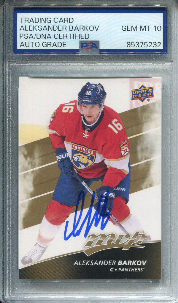 Aleksander Barkov Autographed Upper Deck Card PSA Auto Grade 10