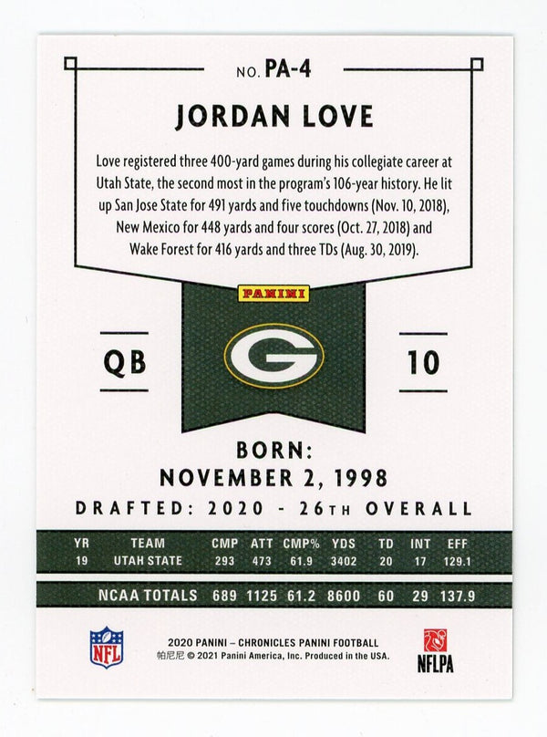 Jordan Love 2020 Panini Purple Chronicles #PA-4 Card 06/49