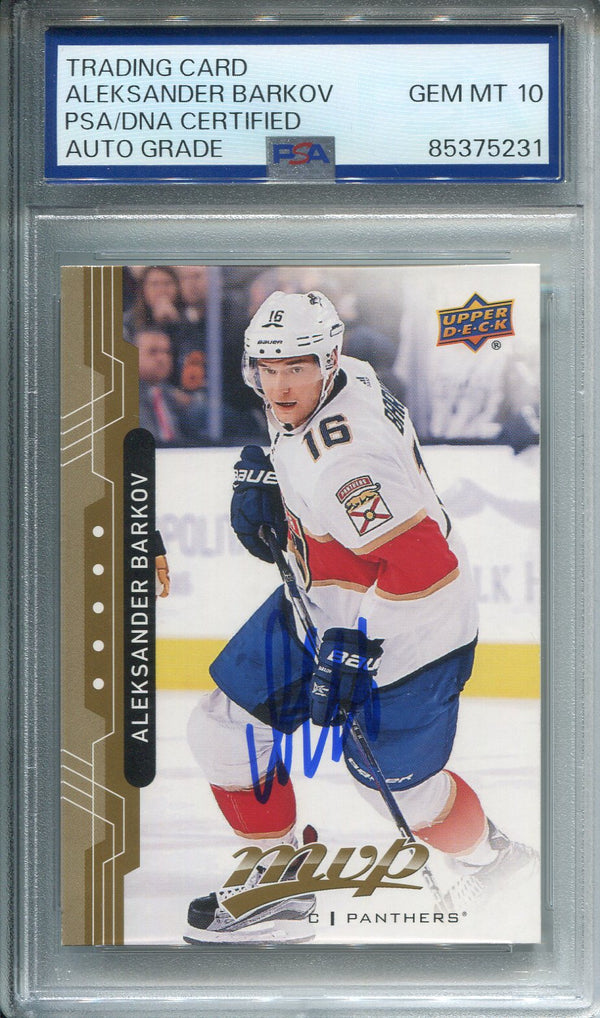 Aleksander Barkov Autographed Upper Deck Card PSA Auto Grade 10