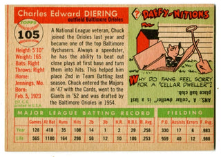 Chuck Diering 1955 Topps #105 Card