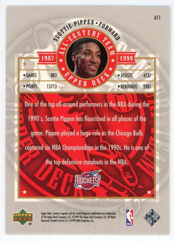 Scottie Pippen 1999 Upper Deck Century Legends #A11