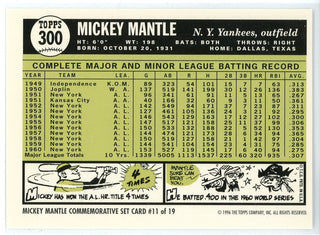 Mickey Mantle 1996 Topps Mickey Mantle Commemorative Set Card #11