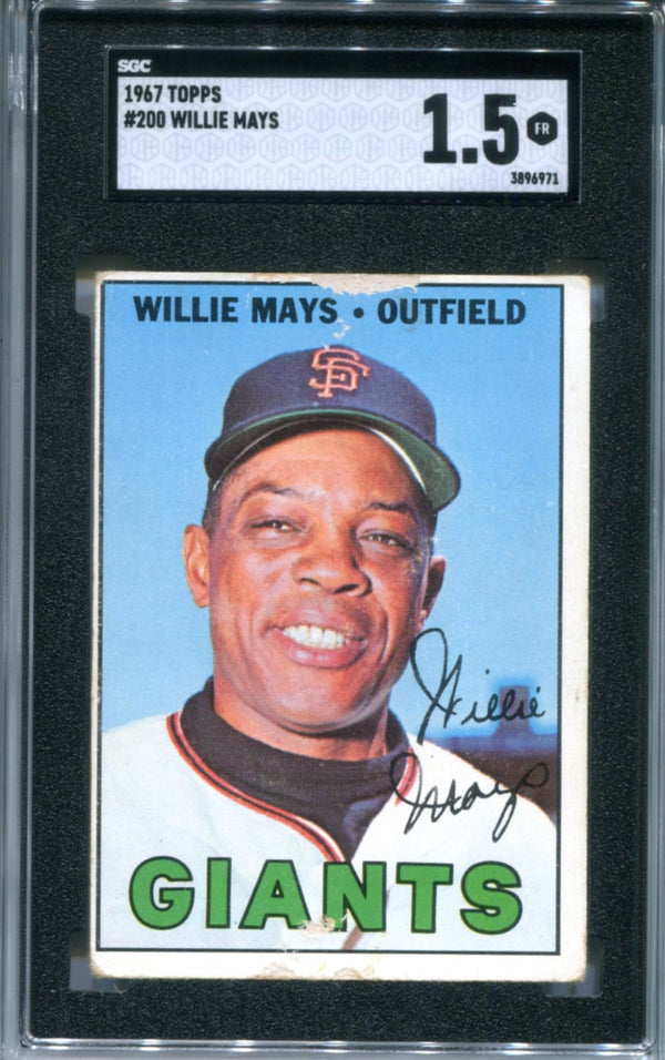 Willie Mays 1967 Topps #200 SGC 1.5 Card