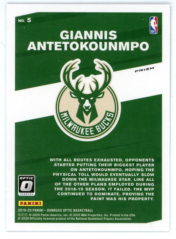 Giannis Antetokounmpo 2019-20 Panini Donruss Optic Prizm My House Silver Card #5