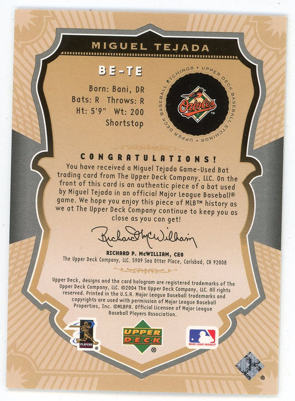 Miguel Tejeda 2004 Upper Deck Etchings Bat Relic #BE-TE