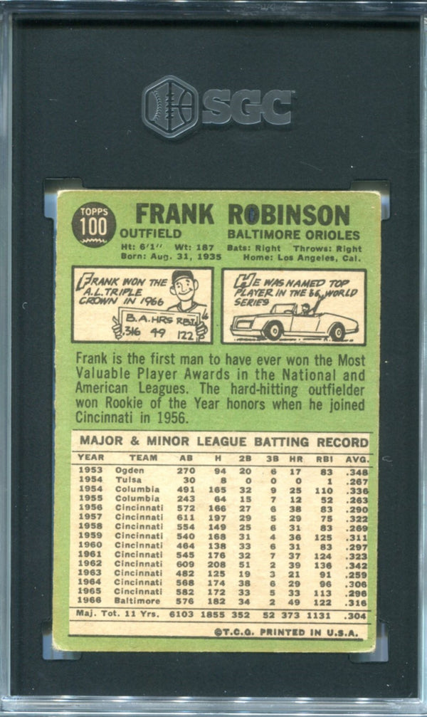 Frank Robinson  1967 Topps #100 SGC 1 Card