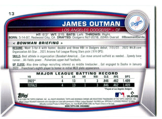 James Outman Bowman Chrome 2023 Rookie