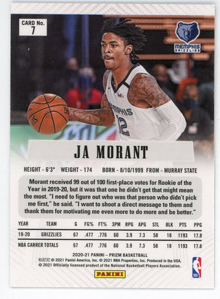 Ja Morant 2020-21 Panini Prizm #7 Card