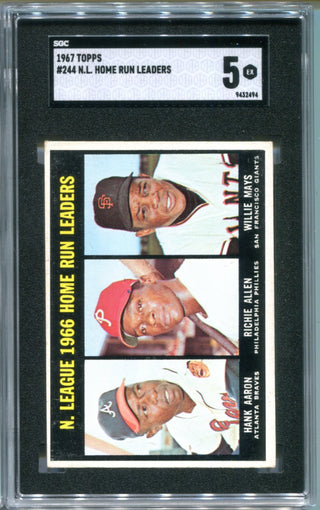 N.L Home Run Leaders 1967 Topps #244 SGC 5 Card