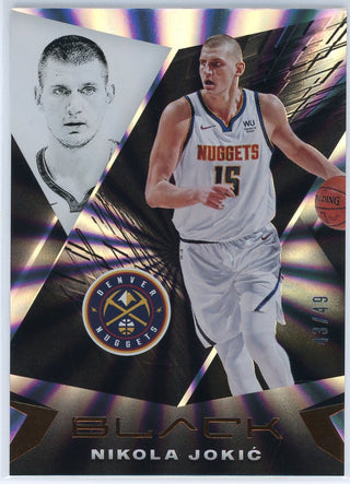 Nikola Jokic 2020-21 Panini Black Rainbow Spokes Card #64