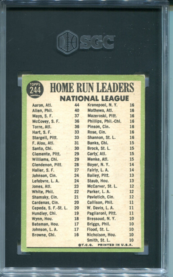 N.L Home Run Leaders 1967 Topps #244 SGC 5 Card