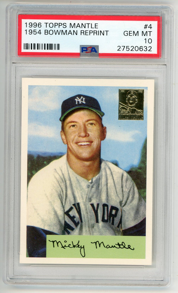 Mickey Mantle 1996 Topps 1954 Reprint #4 PSA 10