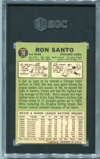 Ron Santo 1967 Topps #70 SGC 3.5 Card